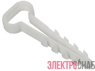 Дюбель-хомут 12х6мм для плоского кабеля нейлон бел. (уп.100шт) GENERICA UDH14-12-05-100-K01-G