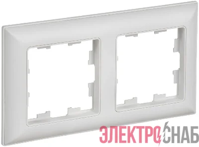 Рамка 2-м BRITE РУ-2-БрАБ арктич. бел./бел. IEK BR-M22-12-K91