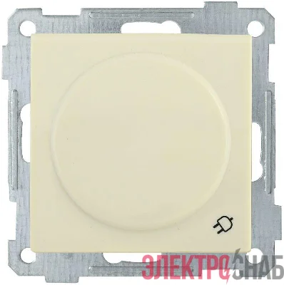 Розетка 1-м СП Bolero РС16-1-0-Б 16А IP20 с заземл. защ. шторки с крышкой механизм крем. IEK ERB16-K33-16