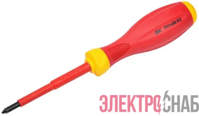 Отвертка диэлектрическая крестовая PH1х80 K3 1000В ARMA2L 3 IEK A2L3-SC30-K3-PH-10-080