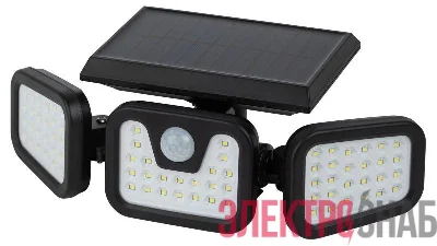 Светильник светодиодный ERAFS012-05 74LED 28.2х13х10.5см фасадный на солнечн. батарее с датчиком движения ЭРА Б0057601
