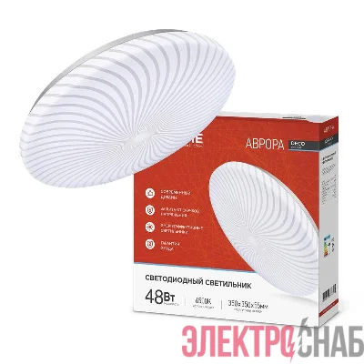 Светильник светодиодный DECO 48Вт 230В 6500К 3120лм 370х50мм АВРОРА IN HOME 4690612038704