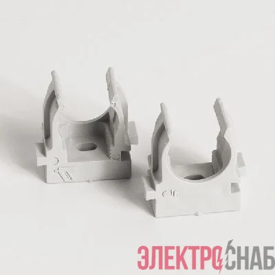 Держатель для труб (клипса) d16мм для монтажн. пистолета сер. (уп.100шт) TOKOV ELECTRIC TKE-LC-16-ZP-C06/100