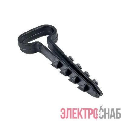 Дюбель-хомут d6х14мм для плоского кабеля полипропилен черн. (уп.50шт) EKF plc-cd-6x14b