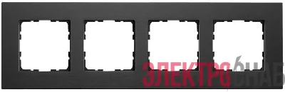 Рамка 4-м G-Metal метал. алюм. черн. Black Jasmart G1004AB