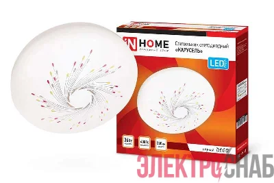 Светильник светодиодный DECO КАРУСЕЛЬ 36Вт 230В 4000К 3240лм 380х55мм IN HOME 4690612025025