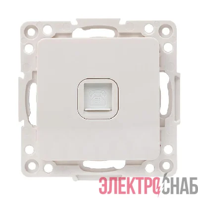 Розетка телефонная 1-м Стокгольм механизм бел. PROxima EKF EYT01-034-10