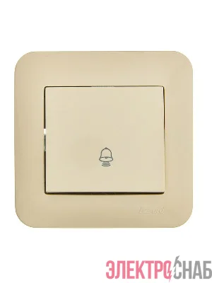 Кнопка звонка 1-кл.СП ASTI 10А IP20 в сборе крем. LEZARD 7081-0303-103