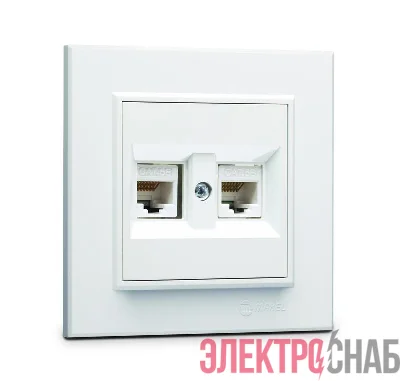 Розетка компьютерная двойная СП Karea 16А IP20 CAT 5 бел. Makel 56001036