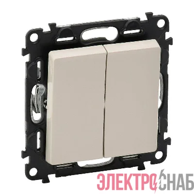 Механизм переключателя 2-кл. Valena Life 10А 250В с лицевой панелью; безвинтовые зажимы сл. кость Leg 752508
