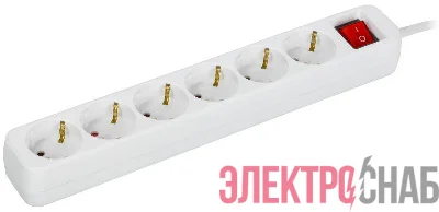 Удлинитель 6х3м 16А У06К ПВС 3х1.5 бел. UMA IEK UM-YP10-16-06-03-ZK-K01