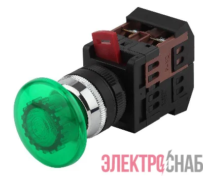 Кнопка AEA-22 "Грибок" d22мм 1з+1р BBG30-AEA-K06E зел. ЭРА Б0045634