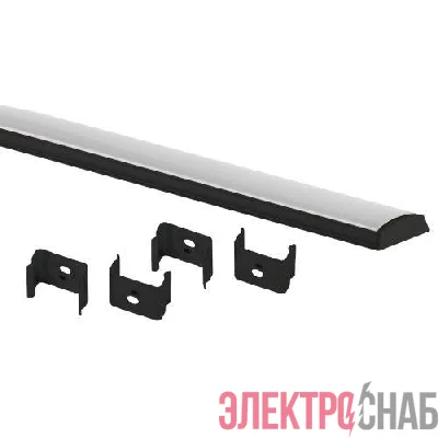 Комплект с гибким накладным анодированным профилем 1506GB 15х6.4мм 2м черн. CAB292 Эра Б0062767