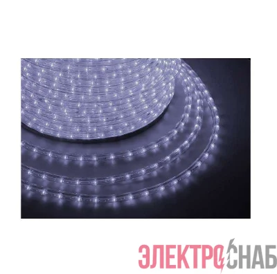 Шнур светодиодный Дюралайт эффект мерцания круглый 13мм 36LED/м 2.4Вт/м 220В IP54 бел. (уп.100м) NEON-NIGHT 121-255