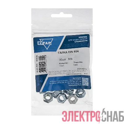 Гайка шестигранная М8 DIN934 цинк. (пакет) (уп.35шт) Tech-Krep/Zitar 103026