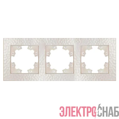 Рамка 3-м Афина фактурная универс. жемчуж. Universal A10045-Obr