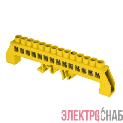 Шина нулевая PE 8х12 14 отвер. латунь желт. нейлоновый корпус комбинированный PROxima EKF sn0-125-14-dpe