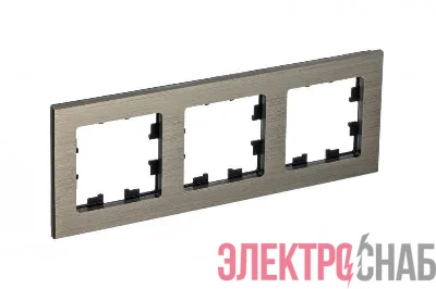 Рамка 3-м ATLASDESIGN NATURE металл латунь SchE ATN312203