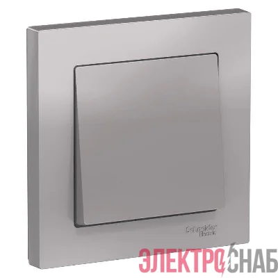 Выключатель 1-кл. СП AtlasDesign 10А IP20 (сх. 1) 10AX в сборе алюм. SE ATN000312