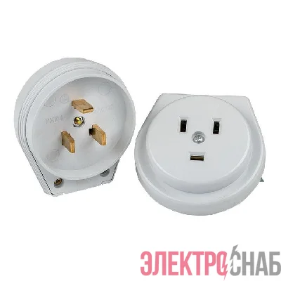 Разъем 1-м СП РШ-ВШ 32А IP20 250В 2P+PE пластик. бел. PROxima EKF AS-250-H-02