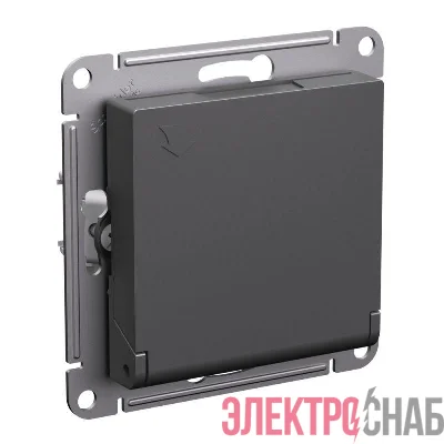 Розетка AtlasDesign 16А IP20 с заземл. защ. шторки с крышкой механизм базальт SE ATN001446