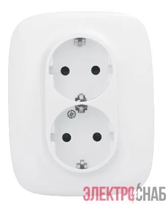 Розетка 2-м СП Valena Allure 16А IP20 250В 2х2P+E защ. шторки безвинт. клеммы с лицев. панелью бел. Leg 753726