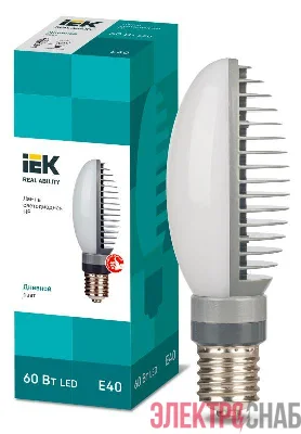 Лампа светодиодная HP 60Вт 5000К E40 120град. 230В пов. цоколь IEK LLE-HPR-060-230-50-E40