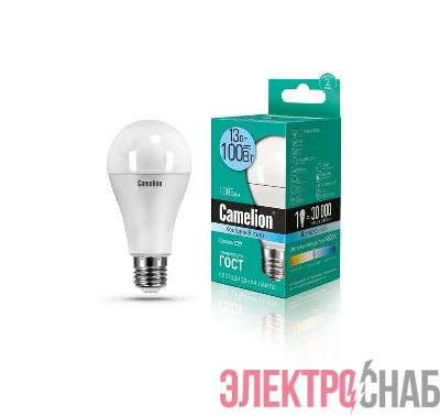 Лампа светодиодная LED13-A60/845/E27 13Вт грушевидная 4500К бел. E27 1085лм 220-240В Camelion 12046