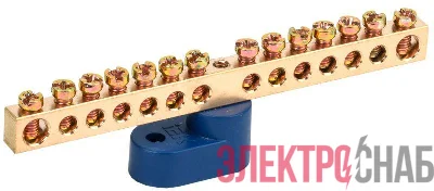 Шина нулевая ШНИ-6х9-14-У1-С на одном угловом изоляторе IEK YNN10-69-14C1-K07