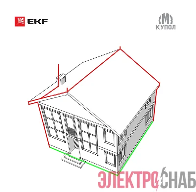 Комплект молниезащиты частного дома габ. 8х8м PROxima EKF lp-8x8