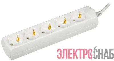 Удлинитель 5х1.5м с заземл. 10А IP20 У05 2P+PE 250В 3х1 GENERICA WYP10-10-05-D15-Z-G