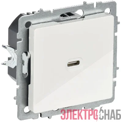 Розетка СП BRITE USB C 65Вт высокоскор. заряд. РЮ12-1-БрБ бел. IEK BR-U13-065-K01
