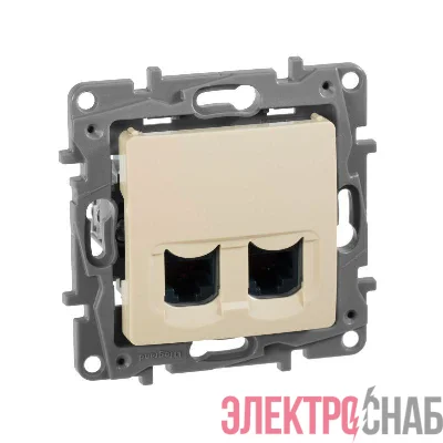 Розетка компьютерная 2-м СП Etika RJ45 кат.5E UTP механизм сл. кость IEK 672355