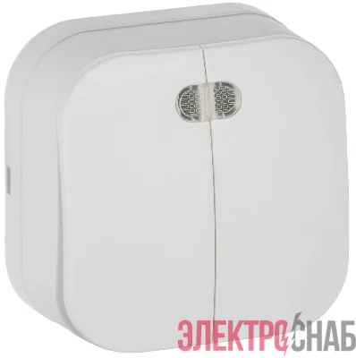 Выключатель 2-кл. ОП GLORY ВС20-2-1-ХБм 10А с индикацией бел. матов. IEK EVH21-K01M-10