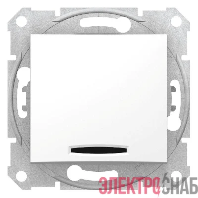 Механизм выключателя 1-кл. СП Sedna 10А IP20 с син. индик. бел. SchE SDN1400121