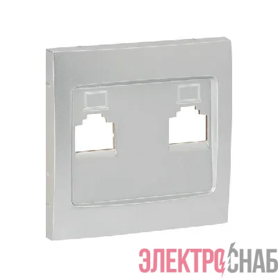 Панель лицевая Валенсия для розетки 2-м RJ-45 сталь PROxima EKF ESK02-L-035-30