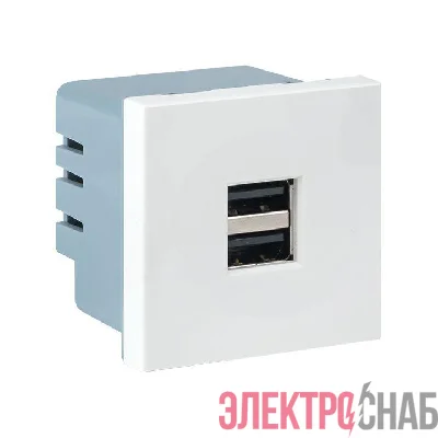 Розетка USB сила тока 2.1А (2 гнезда) без индикатора EKF E2MR2-20USB-10