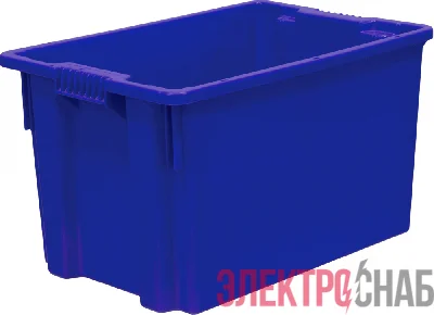 Ящик 600х400х350 сплошной  синий 603 603