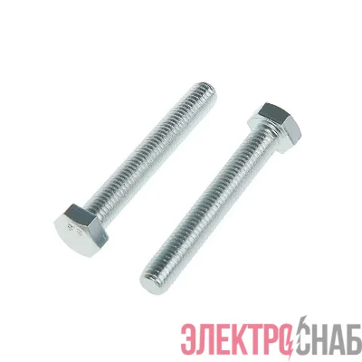 Болт М12х80 с шестигранной головкой цинк. DIN 933 (уп.10шт) класс прочности 8.8. коробка Tech-Krep 144914