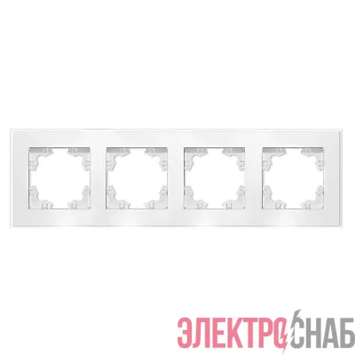 Рамка 4-м Афина стеклянная бел. UNIVersal 2245