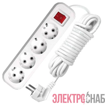Удлинитель 4х3м с заземл. 13А IP20 S-304 ПВС 3х1 с выкл. UNIVersal 9631990