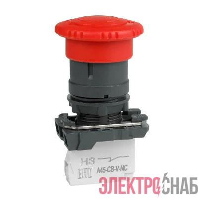 Кнопка аварийного останова OptiSignal D22 C5-ESTR-11 пластик 1НО+1НЗ возврат поворотом XB5AS8445 КЭАЗ 332193