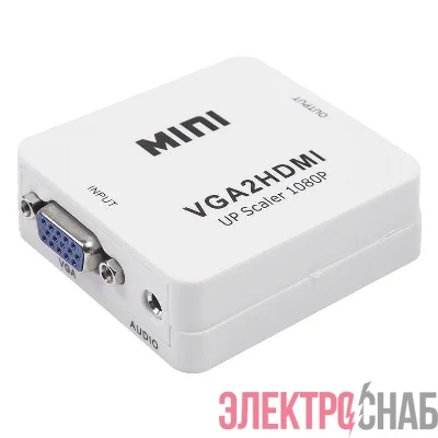 Конвертер VGA + Стерео 3.5мм на HDMI пластик бел. Rexant 17-6930