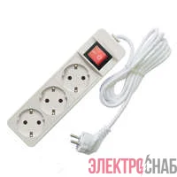 Удлинитель 3х1.5м с заземл. 10А IP20 2.2кВт ПВС с выкл. Союз 481S-7301