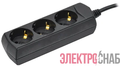 Удлинитель 3х3м с заземл. 10А IP20 У03 250В ПВС 3х1 черн. GENERICA WYP10-10-03-03-Z-K02-G