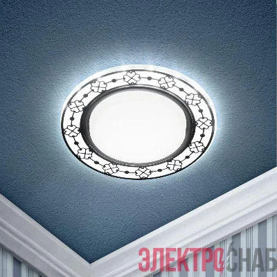 Светильник DK LD28 WH/BK декор cо светодиодной подсветкой GX53 бел./черн. ЭРА Б0037390