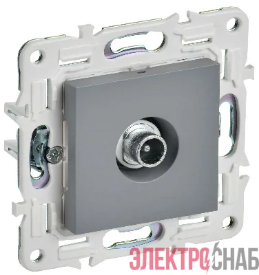 Розетка телевизионная проходная TV SKANDY SK-A17Gr сер. IEK SK-A10-P-K03