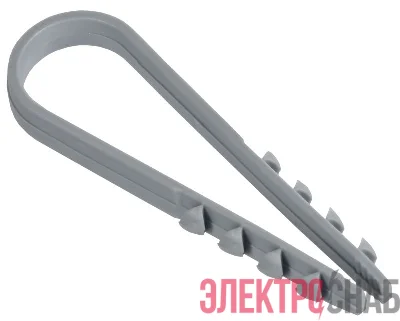 Дюбель-хомут 11х18мм для круглого кабеля нейлон сер. (уп.100шт) GENERICA UDH13-11-18-100-K03-G