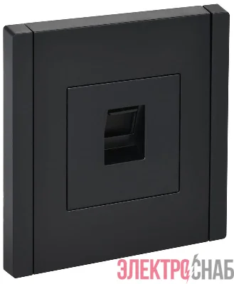 Розетка компьютерная RJ45 кат.5E FORTE&PIANO FP132 черн. IEK FP-K10-1-K02