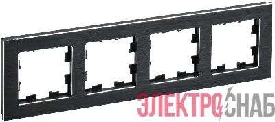 Рамка 4-м BRITE РУ-4-1-БрЧ металл черн. IEK BR-M42-M-K02